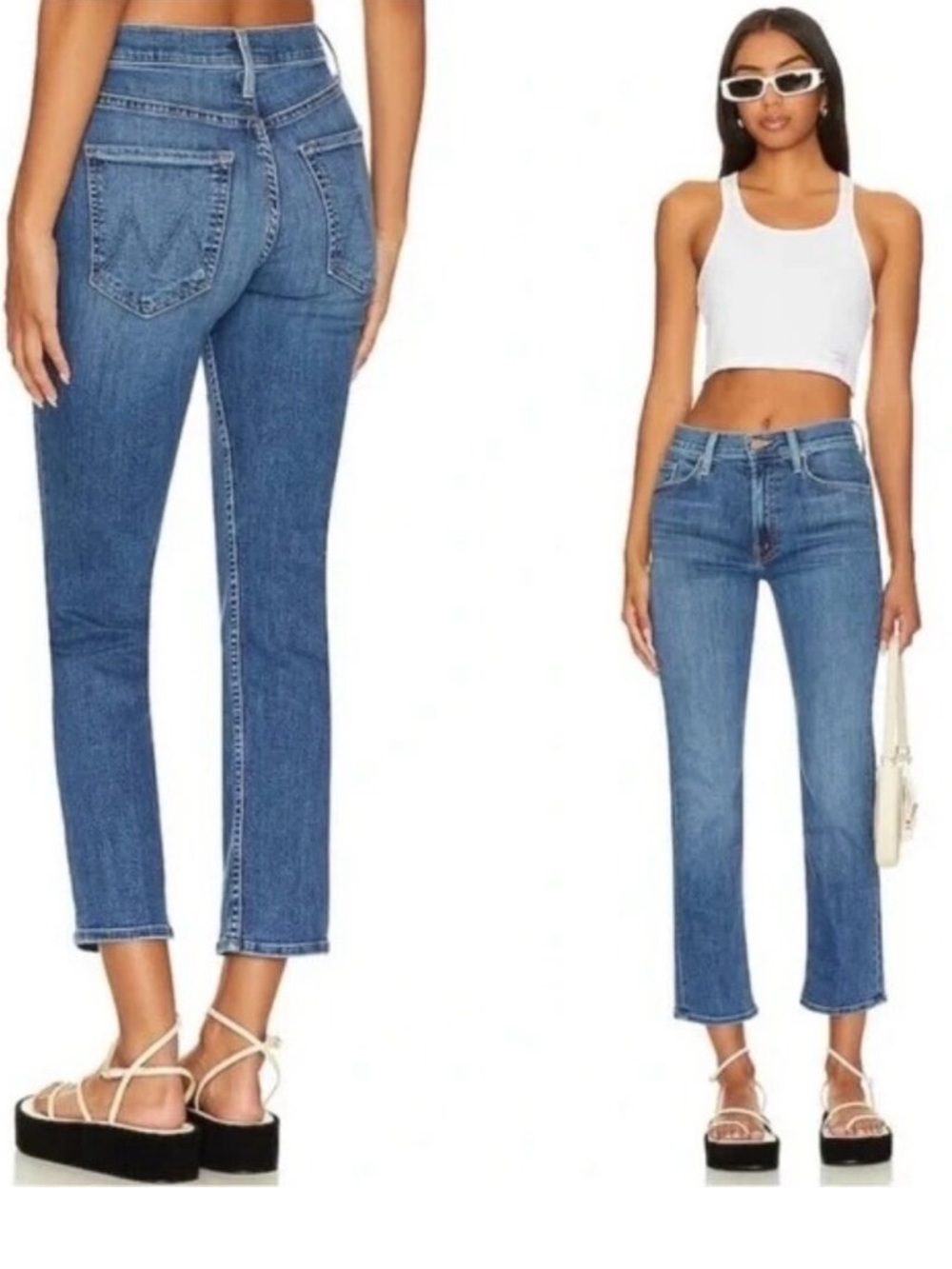 Mother The Mid Rise Rider Ankle in Right On! Stretch Jeans Womens Size 24